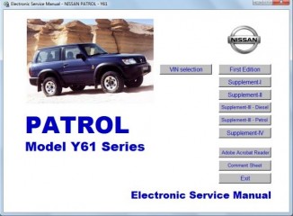 Электронное руководство по ремонту и техническому обслуживанию Nissan Patrol Y61 series 1998